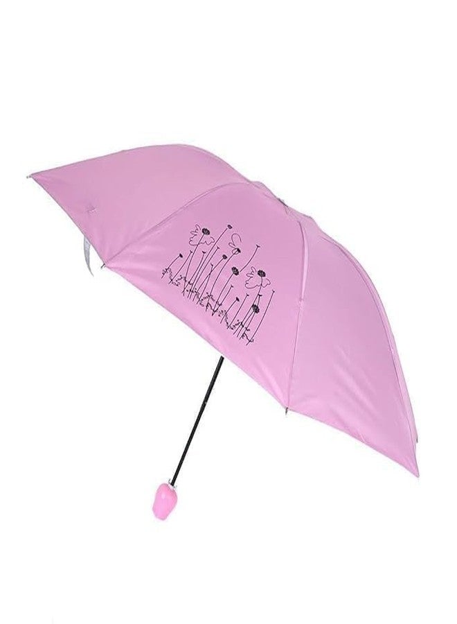 Sohansh Sohans Portable 3 Fold Travel Umbrella - Manual Open, UV-Resistant & Waterproof Folding Umbrella for Sun & Rain (Rose umbrella) - Image 2